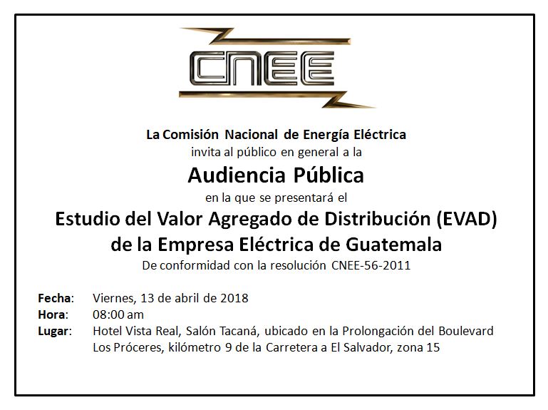 Convocatoria de audiencia pública para EEGSA